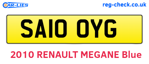 SA10OYG are the vehicle registration plates.