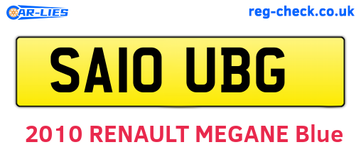 SA10UBG are the vehicle registration plates.