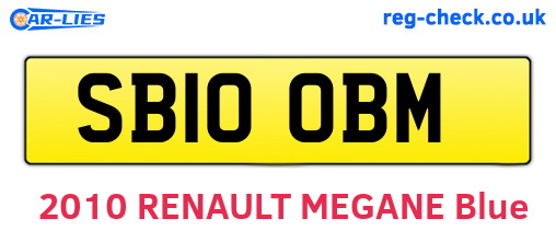 SB10OBM are the vehicle registration plates.