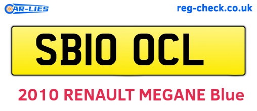 SB10OCL are the vehicle registration plates.