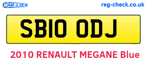 SB10ODJ are the vehicle registration plates.