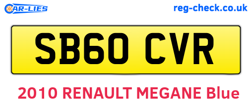 SB60CVR are the vehicle registration plates.