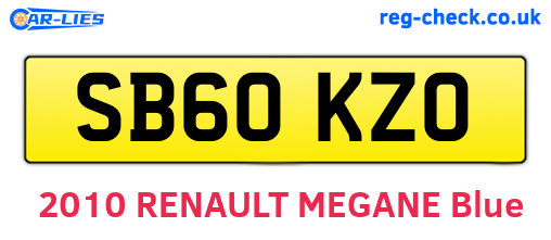 SB60KZO are the vehicle registration plates.