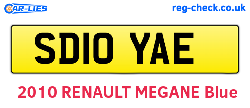 SD10YAE are the vehicle registration plates.