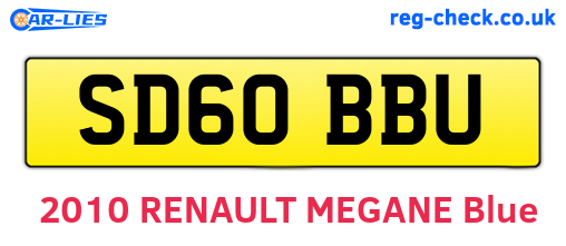 SD60BBU are the vehicle registration plates.