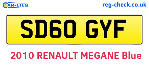 SD60GYF are the vehicle registration plates.