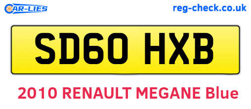SD60HXB are the vehicle registration plates.