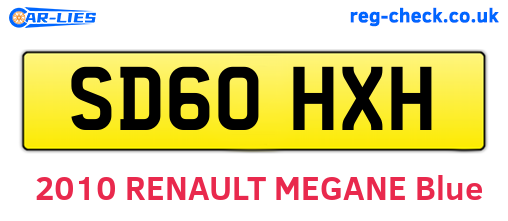 SD60HXH are the vehicle registration plates.