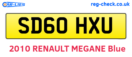 SD60HXU are the vehicle registration plates.