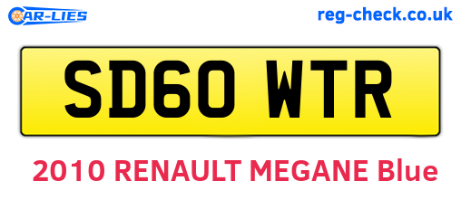 SD60WTR are the vehicle registration plates.