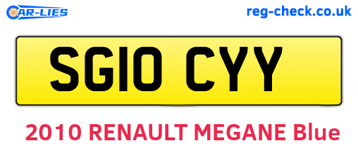 SG10CYY are the vehicle registration plates.