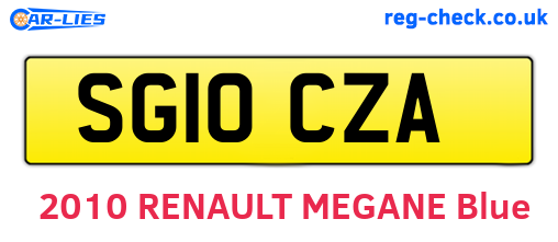 SG10CZA are the vehicle registration plates.