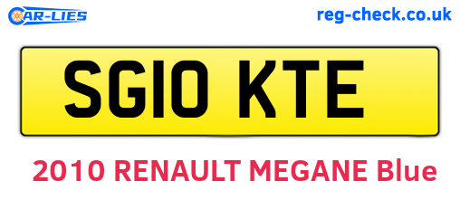 SG10KTE are the vehicle registration plates.