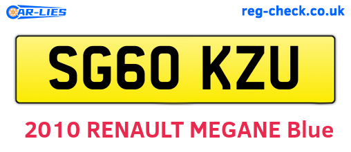 SG60KZU are the vehicle registration plates.