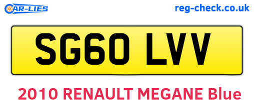 SG60LVV are the vehicle registration plates.