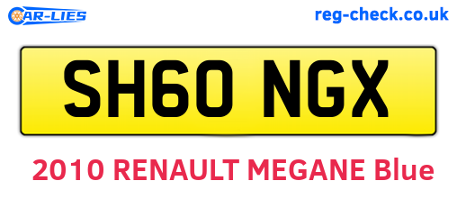 SH60NGX are the vehicle registration plates.
