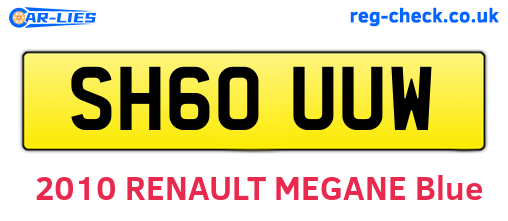 SH60UUW are the vehicle registration plates.