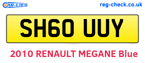 SH60UUY are the vehicle registration plates.