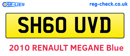 SH60UVD are the vehicle registration plates.