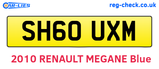SH60UXM are the vehicle registration plates.