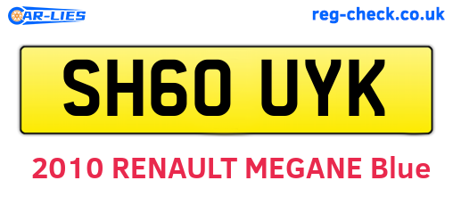 SH60UYK are the vehicle registration plates.