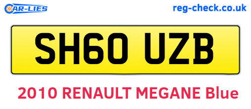 SH60UZB are the vehicle registration plates.
