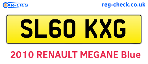 SL60KXG are the vehicle registration plates.