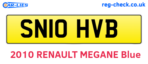 SN10HVB are the vehicle registration plates.