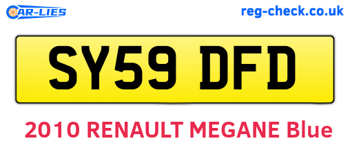SY59DFD are the vehicle registration plates.