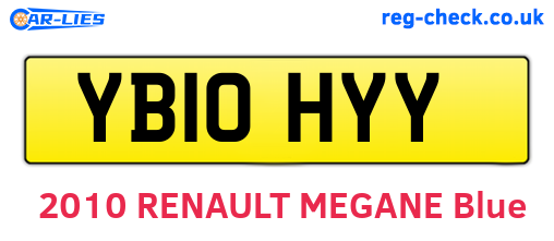 YB10HYY are the vehicle registration plates.