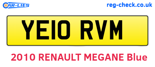 YE10RVM are the vehicle registration plates.