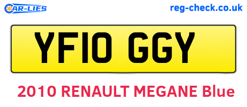 YF10GGY are the vehicle registration plates.