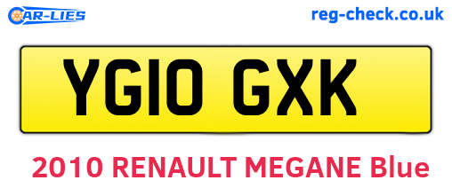 YG10GXK are the vehicle registration plates.