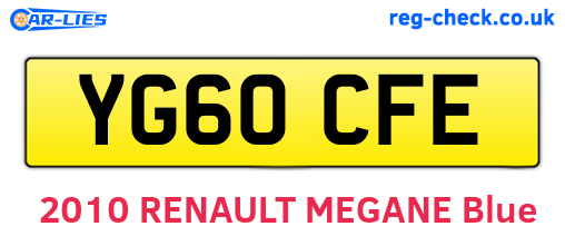 YG60CFE are the vehicle registration plates.