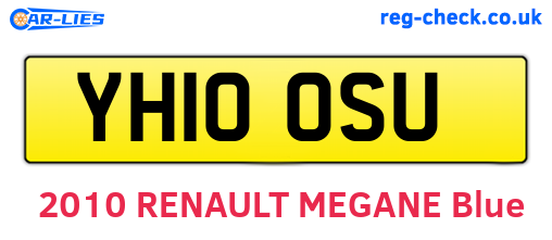 YH10OSU are the vehicle registration plates.