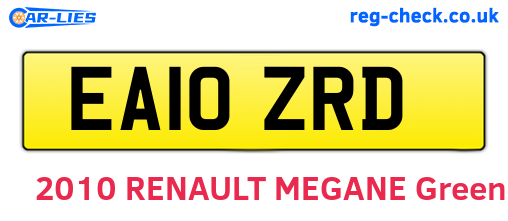 EA10ZRD are the vehicle registration plates.