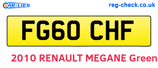 FG60CHF are the vehicle registration plates.