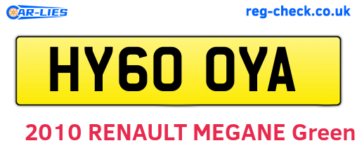 HY60OYA are the vehicle registration plates.