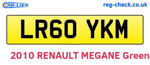 LR60YKM are the vehicle registration plates.
