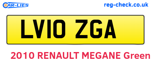 LV10ZGA are the vehicle registration plates.