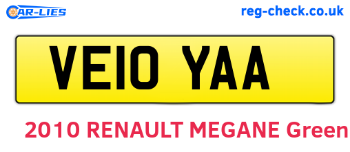 VE10YAA are the vehicle registration plates.