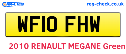 WF10FHW are the vehicle registration plates.