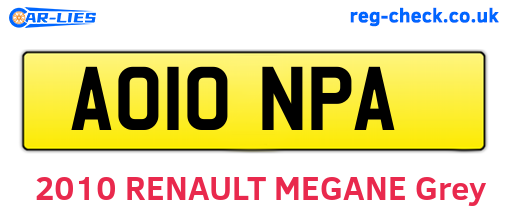 AO10NPA are the vehicle registration plates.