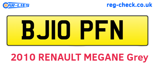 BJ10PFN are the vehicle registration plates.