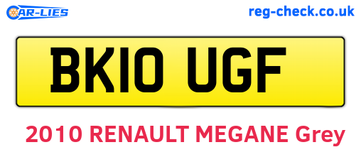 BK10UGF are the vehicle registration plates.