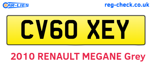CV60XEY are the vehicle registration plates.
