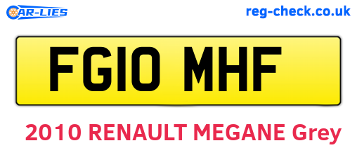 FG10MHF are the vehicle registration plates.