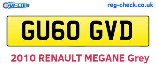 GU60GVD are the vehicle registration plates.