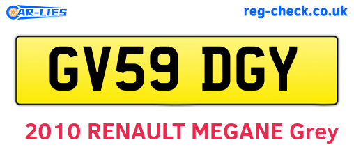 GV59DGY are the vehicle registration plates.