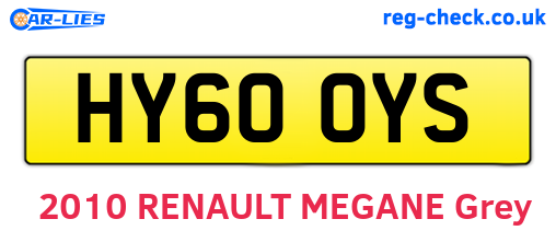 HY60OYS are the vehicle registration plates.
